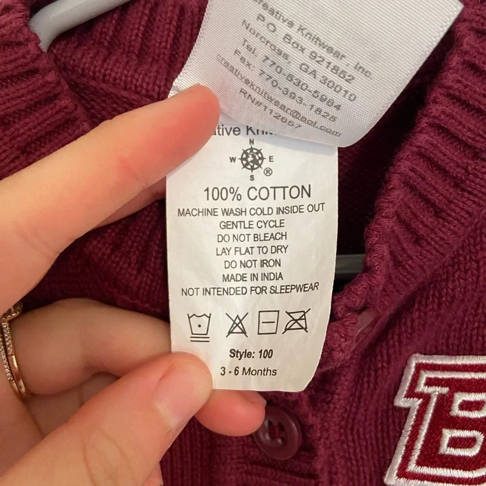 EUC | Creative Knitwear baby Boston University sweater — 3-6 months‎